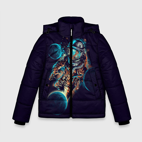 Зимняя куртка для мальчика Космический удар / 3D-Черный – фото 1