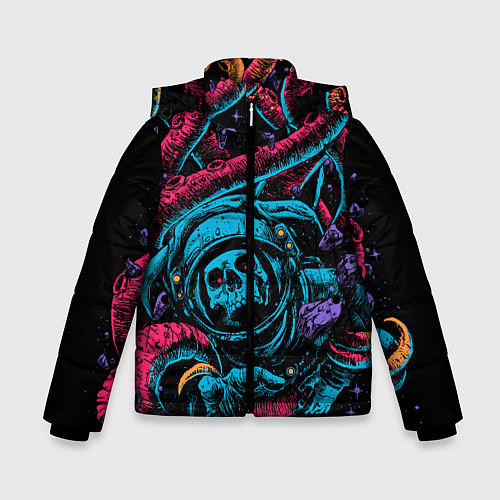 Зимняя куртка для мальчика Космический осьминог / 3D-Черный – фото 1
