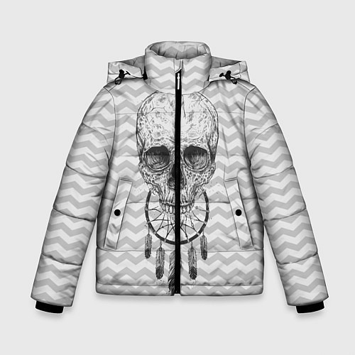 Зимняя куртка для мальчика Череп мечтателя / 3D-Красный – фото 1