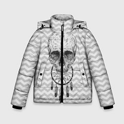 Куртка зимняя для мальчика Череп мечтателя, цвет: 3D-черный