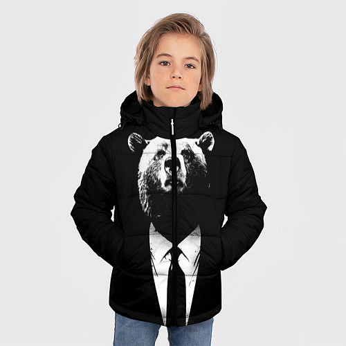Зимняя куртка для мальчика Медведь бизнесмен / 3D-Красный – фото 3