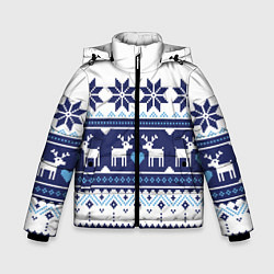 Куртка зимняя для мальчика Скандинавские олени, цвет: 3D-черный