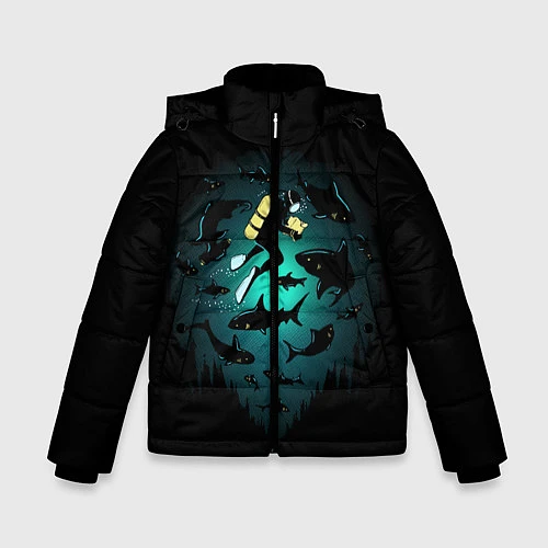 Зимняя куртка для мальчика Подводный мир / 3D-Черный – фото 1