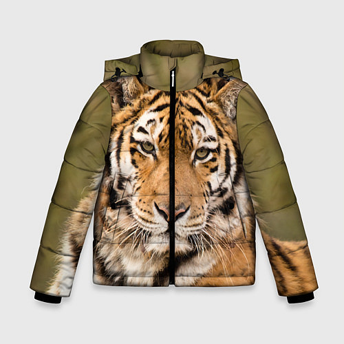 Зимняя куртка для мальчика Милый тигр / 3D-Черный – фото 1