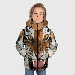 Куртка зимняя для мальчика Свирепый тигр, цвет: 3D-светло-серый — фото 2