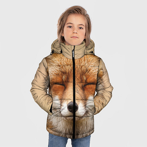 Зимняя куртка для мальчика Лиса щурится / 3D-Красный – фото 3