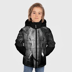 Куртка зимняя для мальчика Взгляд слона, цвет: 3D-черный — фото 2