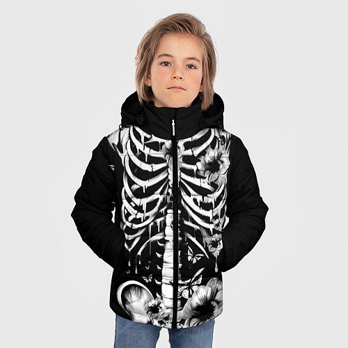 Зимняя куртка для мальчика Floral Skeleton / 3D-Красный – фото 3