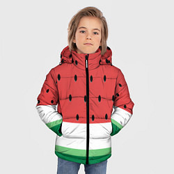 Куртка зимняя для мальчика Сочный арбуз, цвет: 3D-черный — фото 2