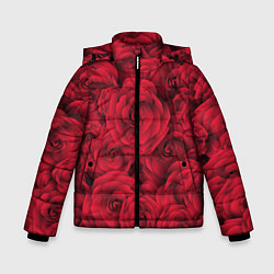 Зимняя куртка для мальчика Красные розы