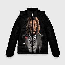 Куртка зимняя для мальчика Мистер Лев, цвет: 3D-черный