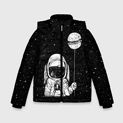Куртка зимняя для мальчика Астронавт с шариком, цвет: 3D-черный