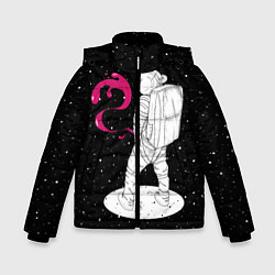 Куртка зимняя для мальчика Космическая струя, цвет: 3D-черный