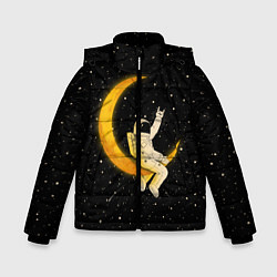 Куртка зимняя для мальчика Лунный наездник, цвет: 3D-черный