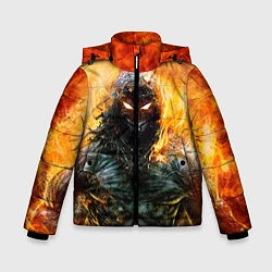 Куртка зимняя для мальчика Disturbed: Monster Flame, цвет: 3D-черный