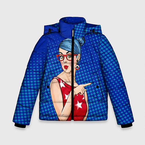 Зимняя куртка для мальчика Pop Art Girl / 3D-Черный – фото 1