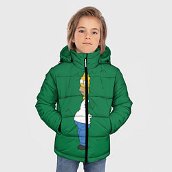 Куртка зимняя для мальчика Гомер в кустах, цвет: 3D-красный — фото 2