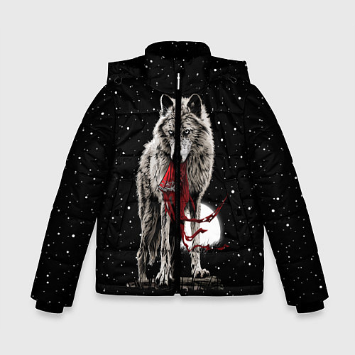 Зимняя куртка для мальчика Серый волк / 3D-Черный – фото 1