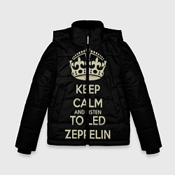 Куртка зимняя для мальчика Keep Calm & Led Zeppelin, цвет: 3D-черный