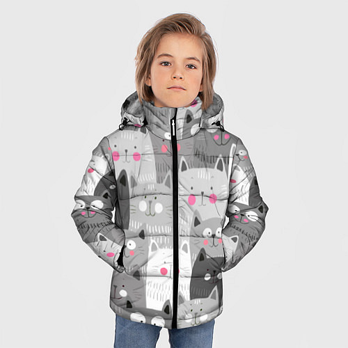 Зимняя куртка для мальчика Котейки 2 / 3D-Светло-серый – фото 3