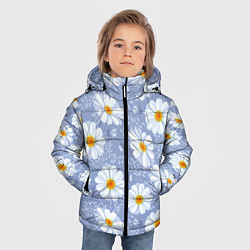 Куртка зимняя для мальчика Нежные ромашки, цвет: 3D-черный — фото 2