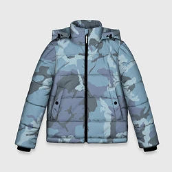 Куртка зимняя для мальчика Камуфляж: голубой/синий, цвет: 3D-светло-серый