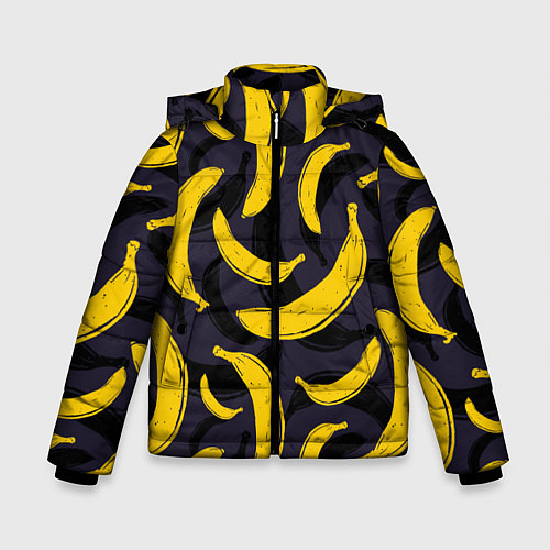 Зимняя куртка для мальчика Бананы / 3D-Черный – фото 1