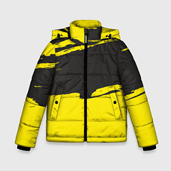 Куртка зимняя для мальчика Чёрно-жёлтый, цвет: 3D-светло-серый
