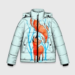 Куртка зимняя для мальчика Маленький лисенок, цвет: 3D-черный