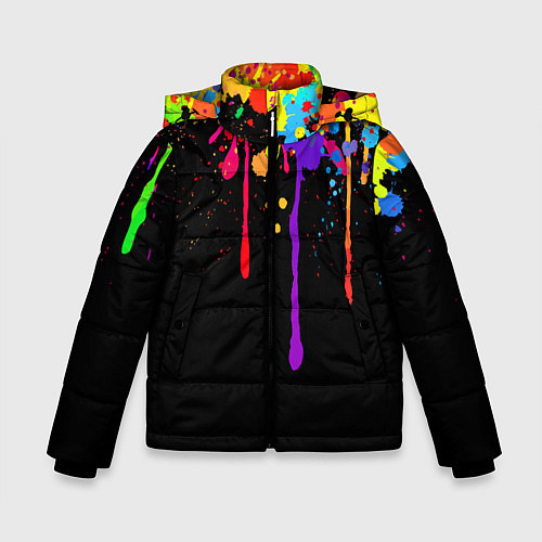 Зимняя куртка для мальчика Краски / 3D-Черный – фото 1