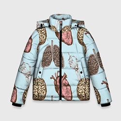 Куртка зимняя для мальчика Органы, цвет: 3D-черный