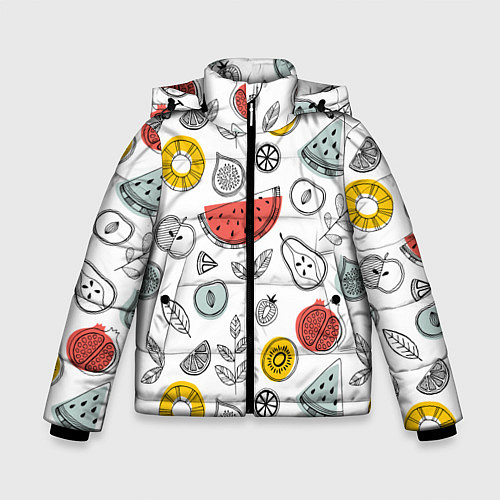 Зимняя куртка для мальчика Летний микс / 3D-Черный – фото 1