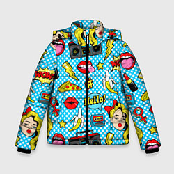 Куртка зимняя для мальчика Девочка из комикса, цвет: 3D-черный