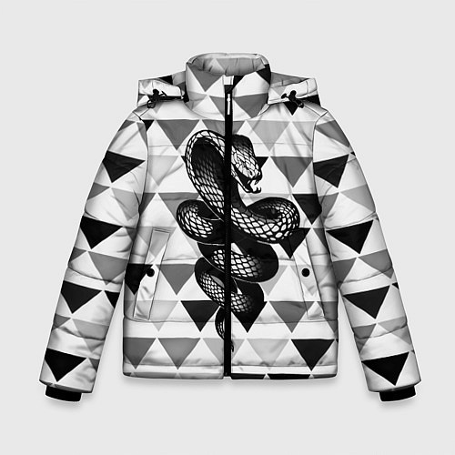 Зимняя куртка для мальчика Snake Geometric / 3D-Черный – фото 1