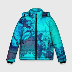 Куртка зимняя для мальчика Лазурные текстуры, цвет: 3D-черный