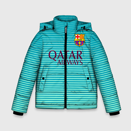 Зимняя куртка для мальчика Barcelona FC: Aqua / 3D-Черный – фото 1