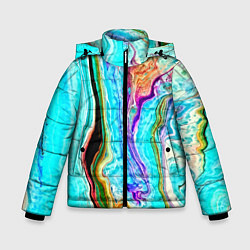 Куртка зимняя для мальчика Цветные разводы, цвет: 3D-черный