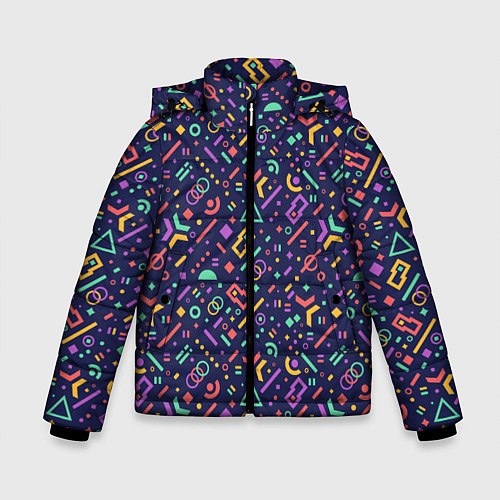 Зимняя куртка для мальчика Геометрия / 3D-Черный – фото 1