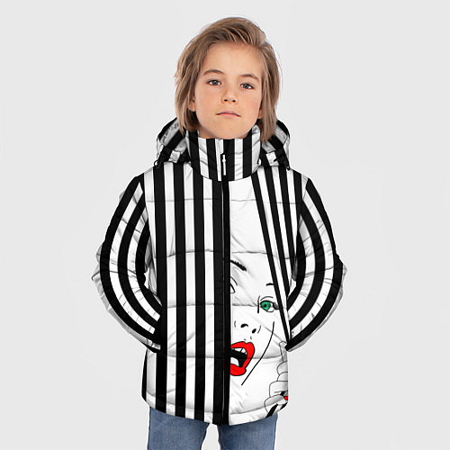Зимняя куртка для мальчика Pop art girl / 3D-Красный – фото 3