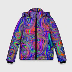 Куртка зимняя для мальчика Цветная текстура 5, цвет: 3D-черный