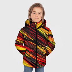 Куртка зимняя для мальчика Темные полоски, цвет: 3D-черный — фото 2