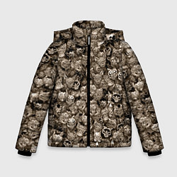 Куртка зимняя для мальчика Зомби котики, цвет: 3D-черный