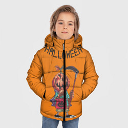 Куртка зимняя для мальчика Тыква с косой, цвет: 3D-черный — фото 2