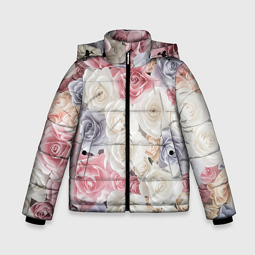 Зимняя куртка для мальчика Букет из роз / 3D-Черный – фото 1