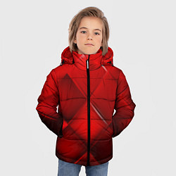 Куртка зимняя для мальчика Red squares, цвет: 3D-черный — фото 2