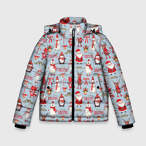 Зимняя куртка для мальчика Рождественская Милота / 3D-Черный – фото 1