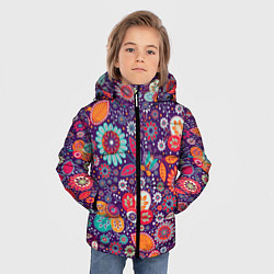 Куртка зимняя для мальчика Цветочный взрыв, цвет: 3D-черный — фото 2