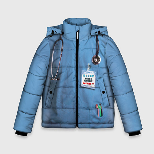 Зимняя куртка для мальчика Костюм врача / 3D-Светло-серый – фото 1