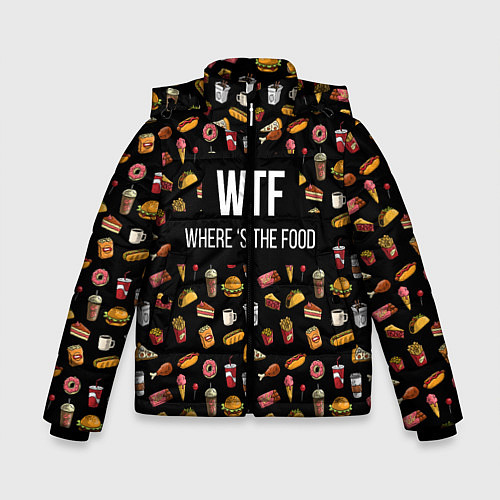 Зимняя куртка для мальчика WTF Food / 3D-Черный – фото 1