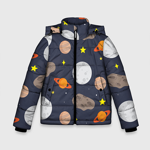 Зимняя куртка для мальчика Луна / 3D-Черный – фото 1